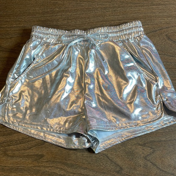 Pants - Silver Metallic Shorts